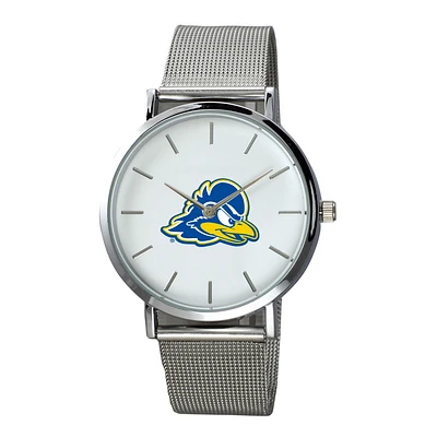 Men's  Silver Delaware Fightin' Blue Hens Plexus Stainless Steel Watch