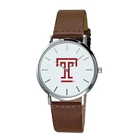 Men's  Brown Temple Owls Plexus Leather Watch