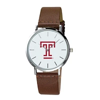 Men's  Brown Temple Owls Plexus Leather Watch