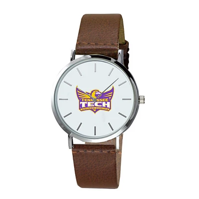 Men's  Brown Tennessee Tech Golden Eagles Plexus Leather Watch