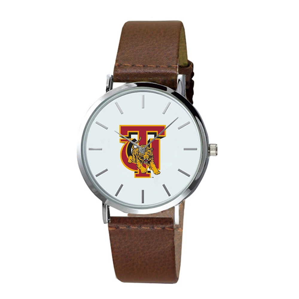 Men's Brown Tuskegee Golden Tigers Plexus Leather Watch