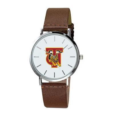 Men's  Brown Tuskegee Golden Tigers Plexus Leather Watch