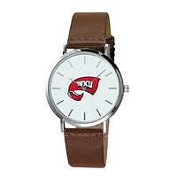 Men's  Brown Western Kentucky Hilltoppers Plexus Leather Watch