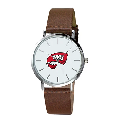 Men's  Brown Western Kentucky Hilltoppers Plexus Leather Watch
