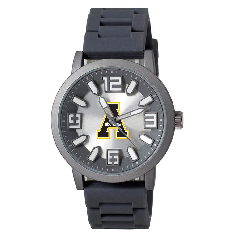 Men's Black Appalachian State Mountaineers Enigma Silicone Strap Watch