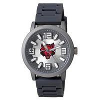 Men's  Black Arkansas State Red Wolves Enigma Silicone Strap Watch
