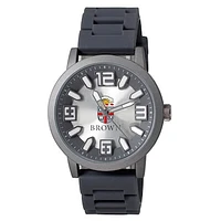 Men's  Black Brown Bears Enigma Silicone Strap Watch