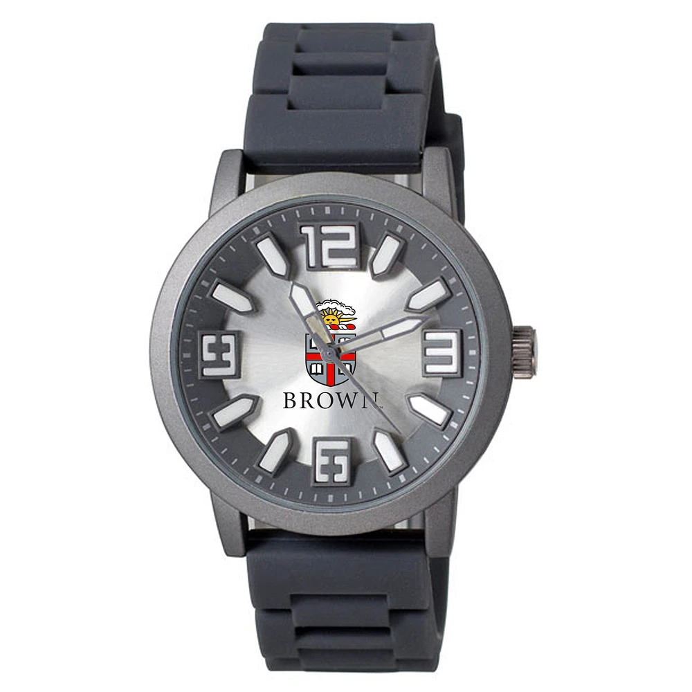 Men's Black Brown Bears Enigma Silicone Strap Watch