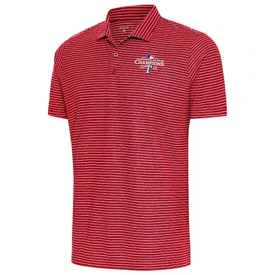 Men's Antigua  Heather Red/White Texas Rangers 2023 American League Champions Esteem Polo