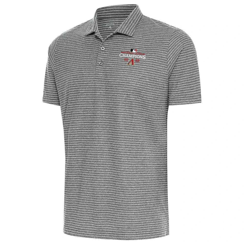 Men's Antigua  Heather Gray/White Arizona Diamondbacks 2023 National League Champions Esteem Polo