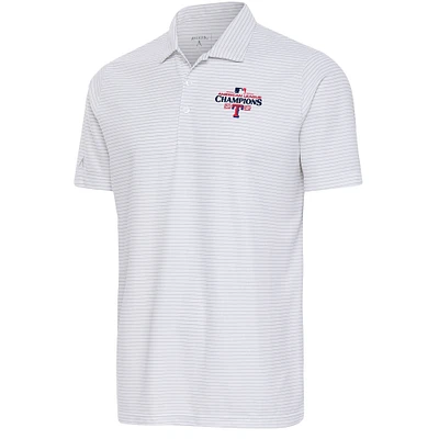 Men's Antigua  White/Silver Texas Rangers 2023 American League Champions Esteem Polo