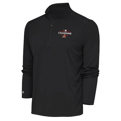 Men's Antigua  Charcoal Arizona Diamondbacks 2023 National League Champions Tribute Quarter-Zip Pullover Top