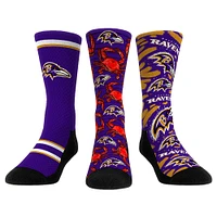 Unisex Rock Em Socks  Baltimore Ravens Fan Favorite Three-Pack Crew Sock Set