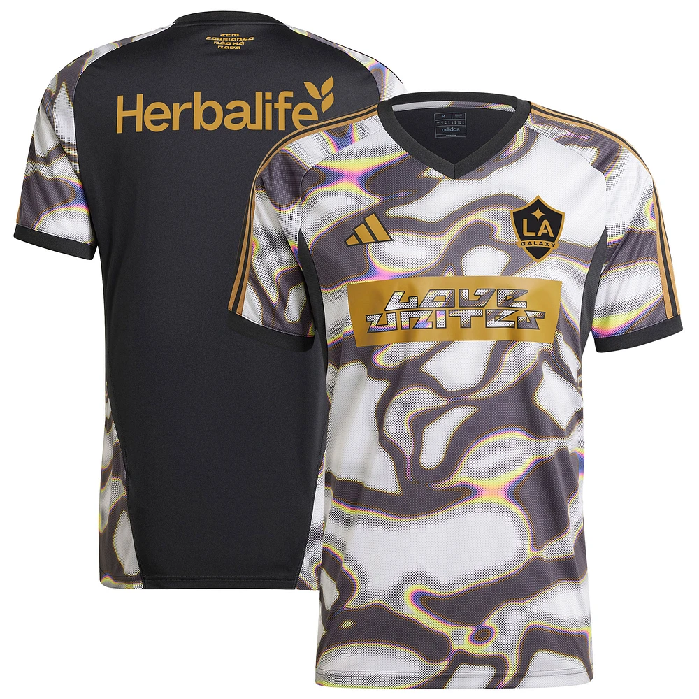 Men's adidas Black LA Galaxy 2024 Pride Pre-Match Top