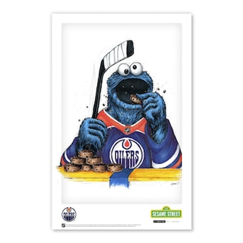 Cookie Monster Edmonton Oilers 11" x 17" Sesame Street Poster Print