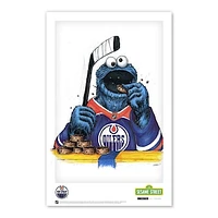 Cookie Monster Edmonton Oilers 11" x 17" Sesame Street Poster Print