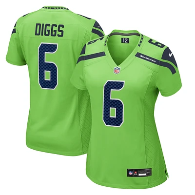 Women's Nike Quandre Diggs Neon Green Seattle Seahawks  Game Jersey