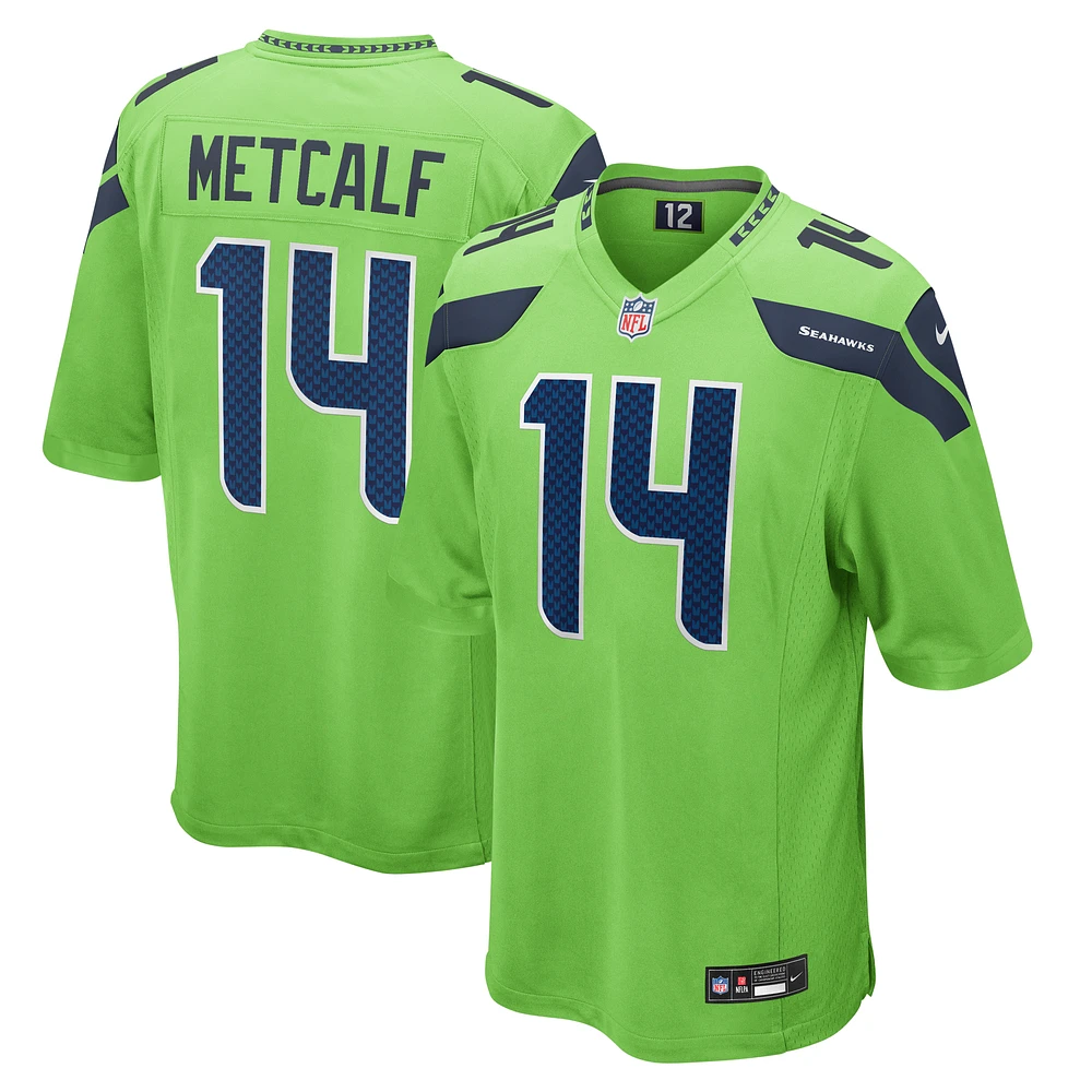 Men's Nike DK Metcalf Neon Green Seattle Seahawks  Game Jersey