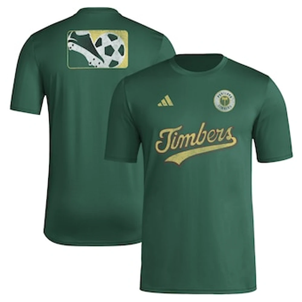 Men's adidas Green Portland Timbers 2024 Jersey Hook Pre-Match T-Shirt