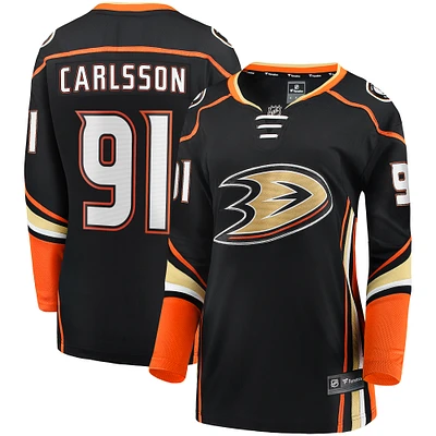 Women's Fanatics Leo Carlsson Black Anaheim Ducks Home Breakaway Player Jersey