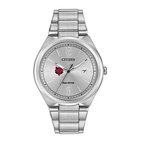 Men's Citizen Watch Silver Arkansas State Red Wolves Citizen Eco-Drive Stainless Steel Watch