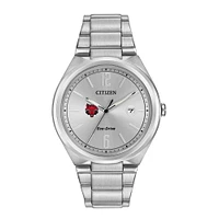 Men's Citizen Watch Silver Arkansas State Red Wolves Citizen Eco-Drive Stainless Steel Watch