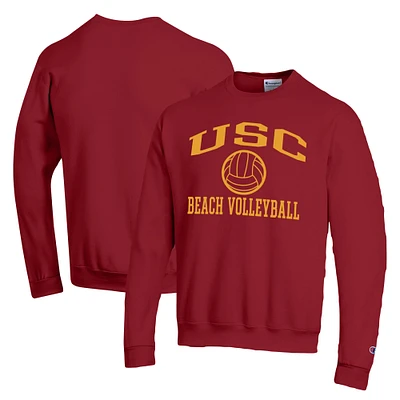 Men's Champion  Cardinal USC Trojans Icon Beach Volleyball Powerblend Pullover Sweatshirt