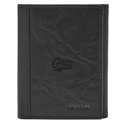 Men's Fossil  Black Montana Grizzlies Neel Extra Capacity Trifold Wallet