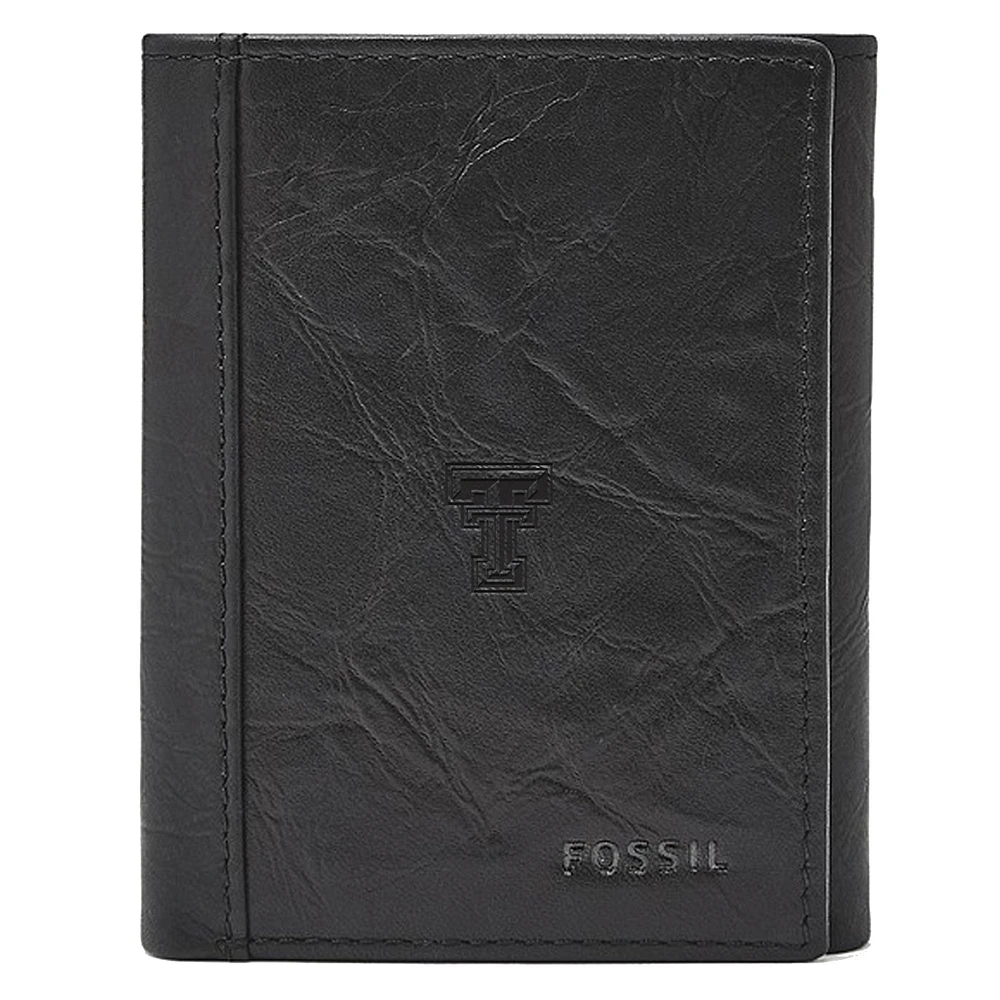 Men's Fossil Black Texas Tech Red Raiders Neel Extra Capacity Trifold Wallet