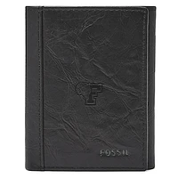 Men's Fossil  Black Fordham Rams Neel Extra Capacity Trifold Wallet
