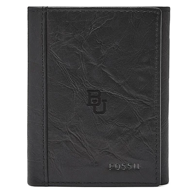 Men's Fossil  Black Baylor Bears Neel Extra Capacity Trifold Wallet