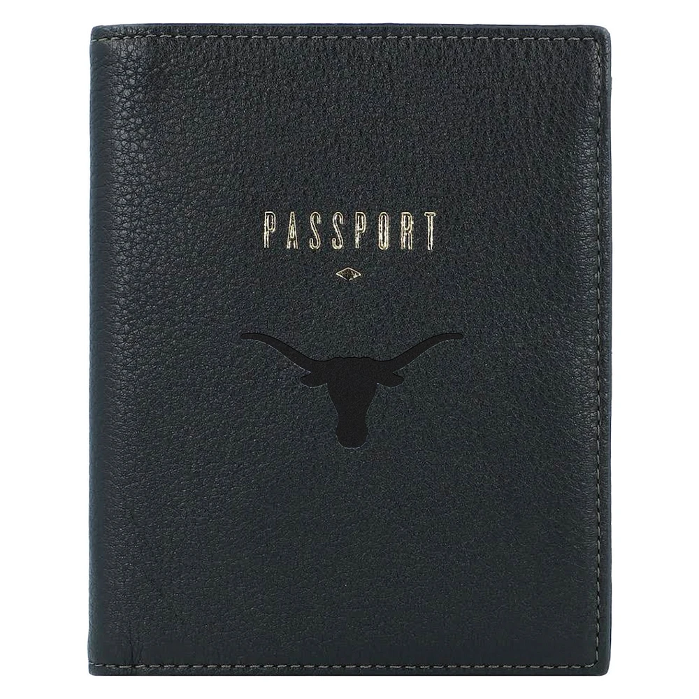 Fossil Black Texas Longhorns Travel RFID Passport Case