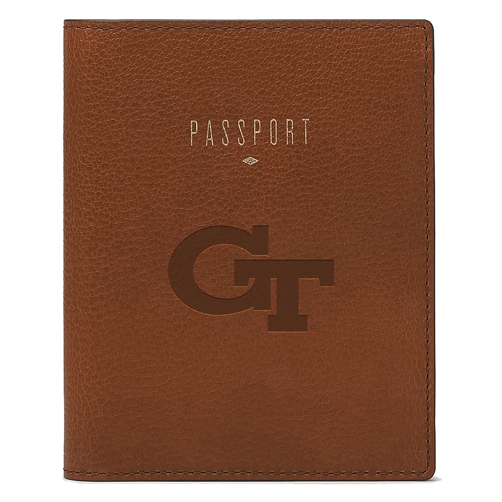 Fossil Brown Georgia Tech Yellow Jackets Travel RFID Passport Case