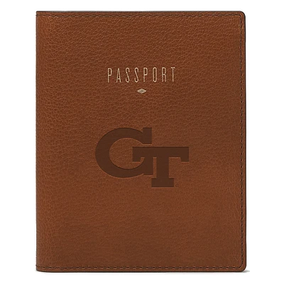 Fossil  Brown Georgia Tech Yellow Jackets Travel RFID Passport Case