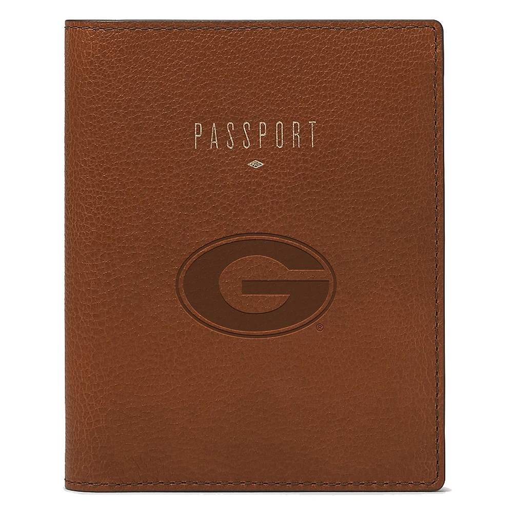 Fossil Brown Georgia Bulldogs Travel RFID Passport Case