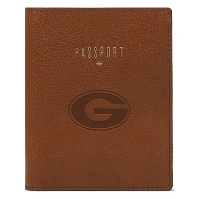 Fossil  Brown Georgia Bulldogs Travel RFID Passport Case