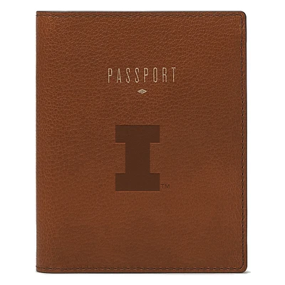 Fossil  Brown Illinois Fighting Illini Travel RFID Passport Case