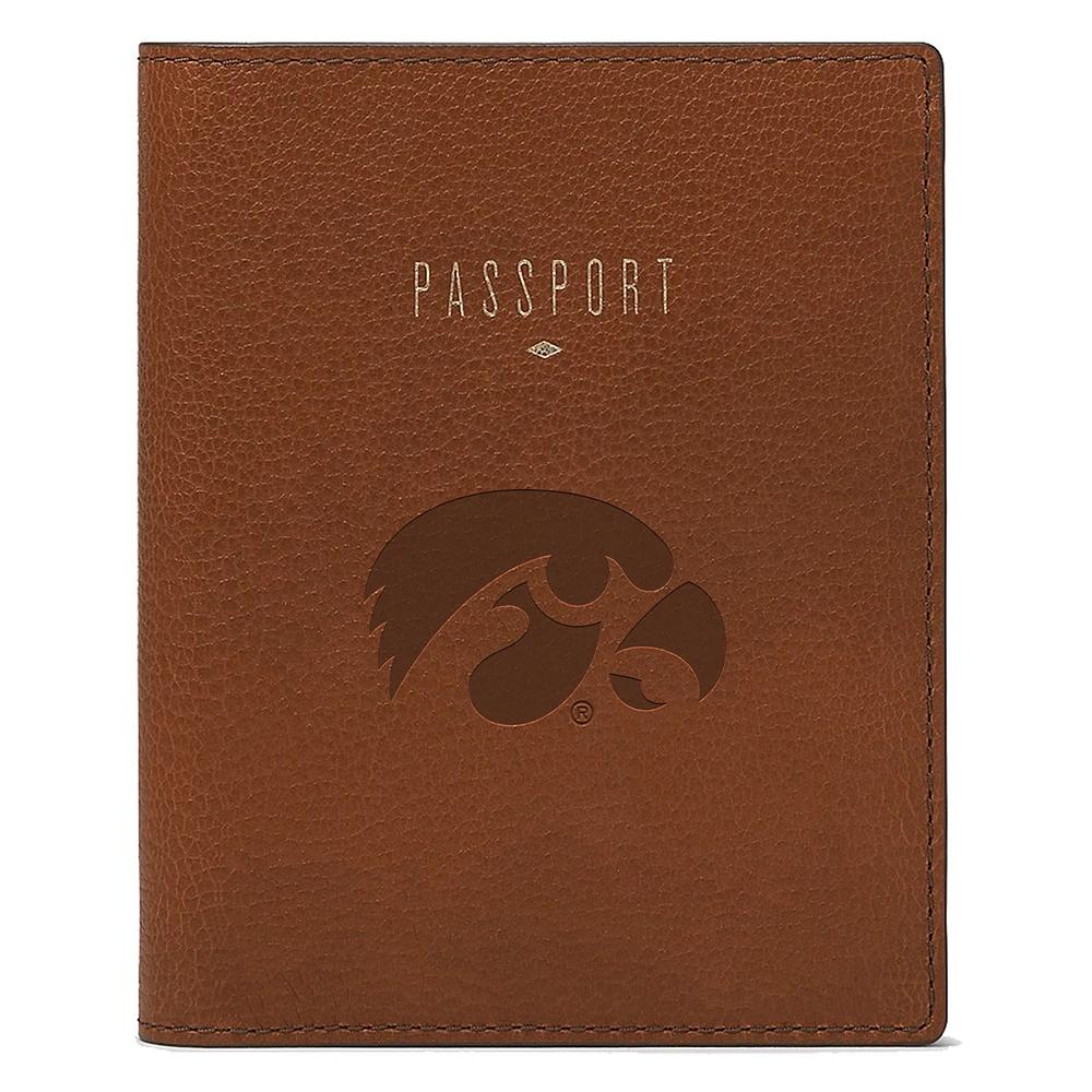 Fossil Brown Iowa Hawkeyes Travel RFID Passport Case
