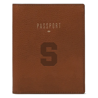 Fossil  Brown Syracuse Orange Travel RFID Passport Case