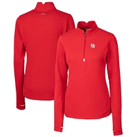 Women's Cutter & Buck  Scarlet Nebraska Huskers Traverse Stretch Quarter-Zip Pullover Top