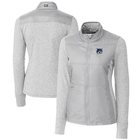 Women's Cutter & Buck  Gray New Hampshire Wildcats DryTec Stealth Hybrid Quilted Full-Zip Windbreaker Jacket
