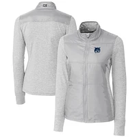 Women's Cutter & Buck  Gray New Hampshire Wildcats DryTec Stealth Hybrid Quilted Full-Zip Windbreaker Jacket