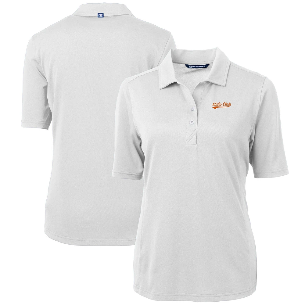 Women's Cutter & Buck White Idaho State Bengals Virtue Eco Pique Recycled Polo