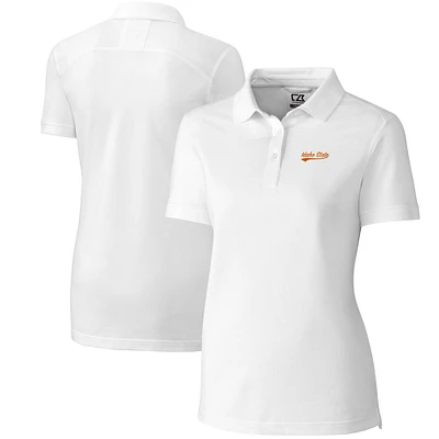 Women's Cutter & Buck White Idaho State Bengals Advantage DryTec Tri-Blend Pique Polo