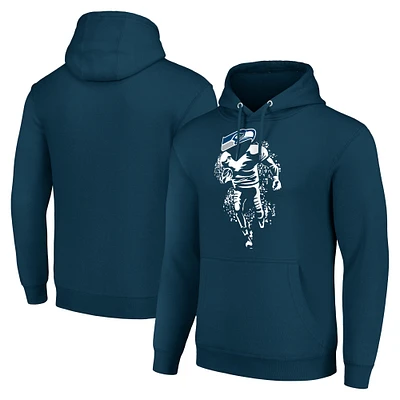 Unisex Starter College Navy Seattle Seahawks Logo Graphic Pullover Hoodie