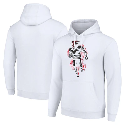 Unisex Starter White Atlanta Falcons Logo Graphic Pullover Hoodie
