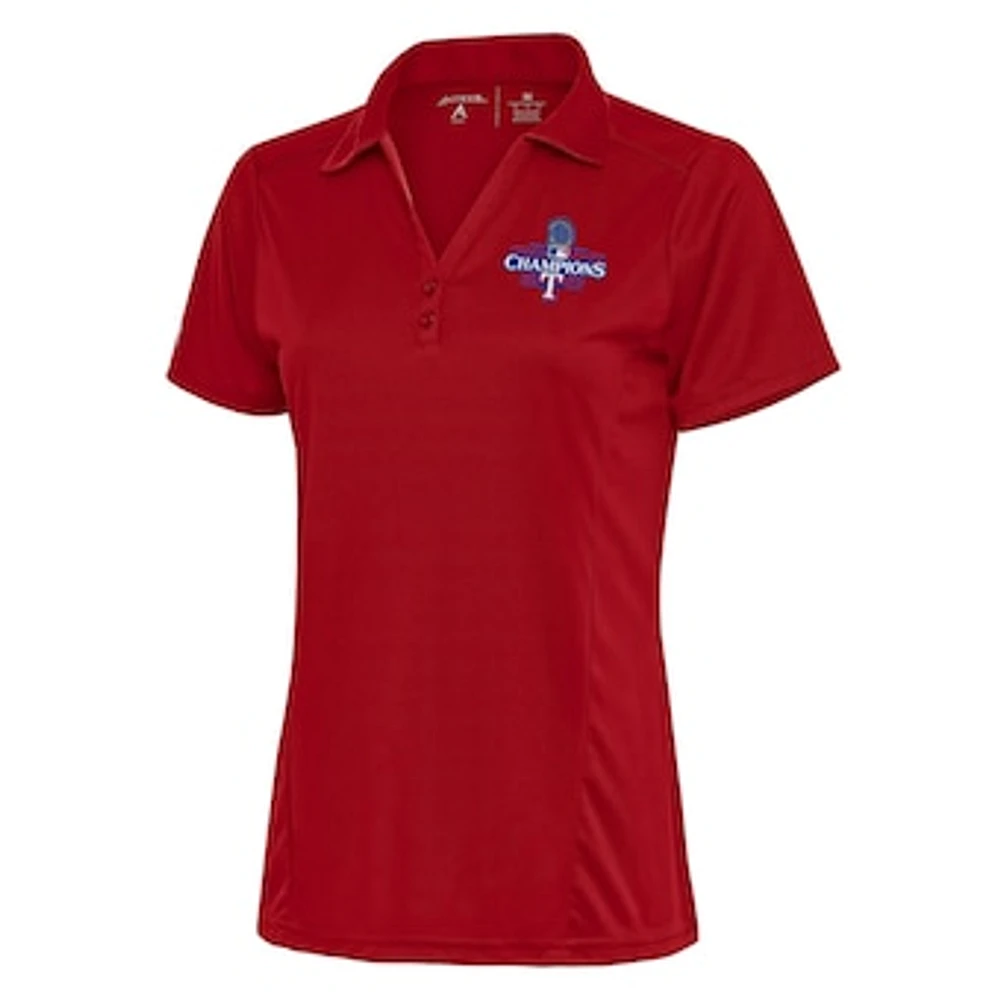 Women's Antigua Red Texas Rangers 2023 World Series Champions Tribute Polo