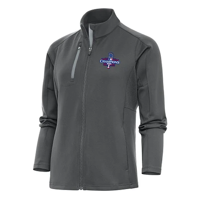 Women's Antigua Charcoal Texas Rangers 2023 World Series Champions Generation Full-Zip Jacket