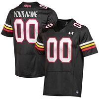 Men's Under Armour Black Maryland Terrapins Custom Replica Football Jersey