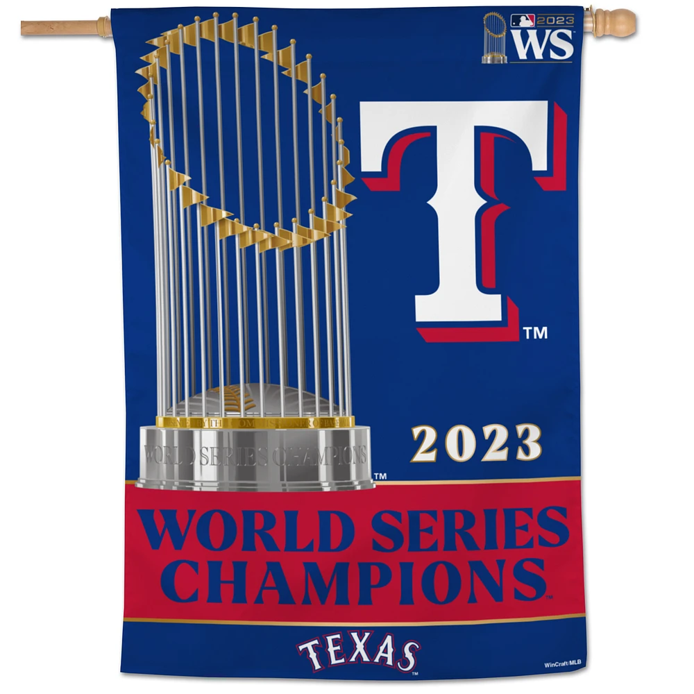 WinCraft Texas Rangers 2023 World Series Champions 28" x 40" One-Sided Vertical Banner